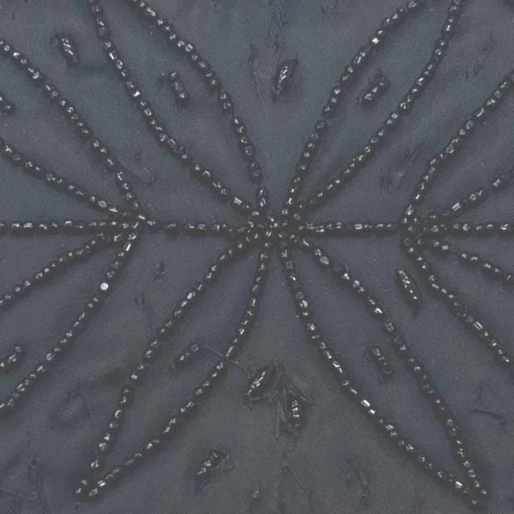 Magid Black Hand Beaded Satin Evening Clutch Bag Made in USA Floral‎ Pattern - Picture 3 of 8